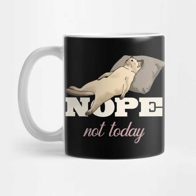 Nope Not Today Lazy Cat On Couch by okpinsArtDesign